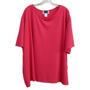 Maggie Barnes red short sleeve knit top sz 5X